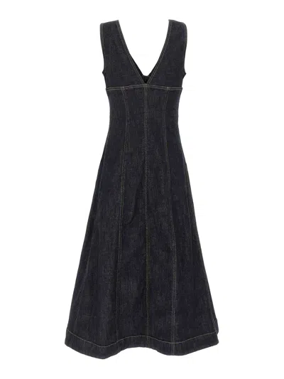Self-portrait Self Portrait Denim Midi Dress In Black