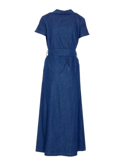 Apc A.p.c. "annelie" Dress In Blue