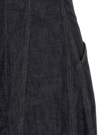 Self-portrait Self Portrait Denim Midi Dress In Black