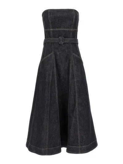 Self-portrait Denim Bandeau Midi Dress