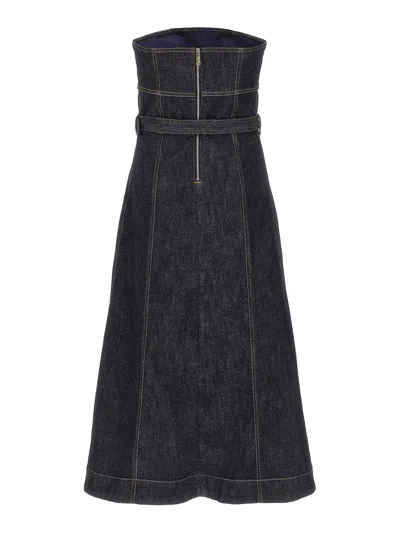 Self-portrait Denim Bandeau Midi Dress