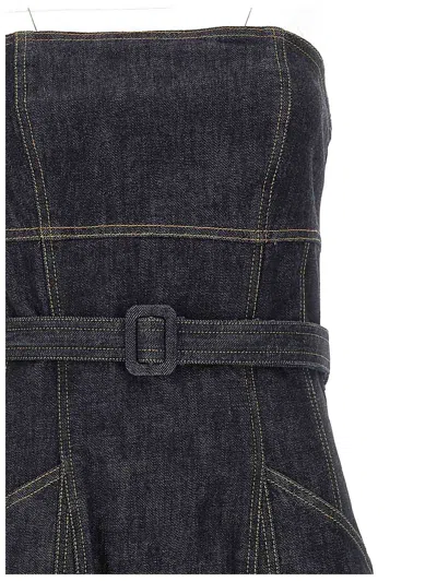 Self-portrait Denim Bandeau Midi Dress