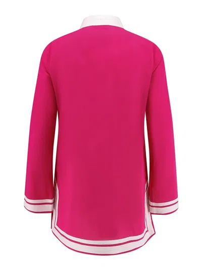 Tory Burch Short Dress Cotton Contrasting Profiles