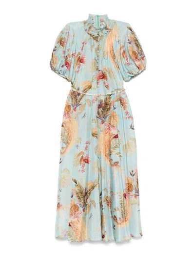 Zimmermann Ascension Billowed Silk Maxi Dress In Multi