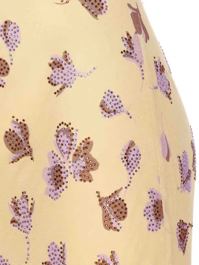 Self-portrait Floral Embellished Viscose Maxi Dress In Yellow