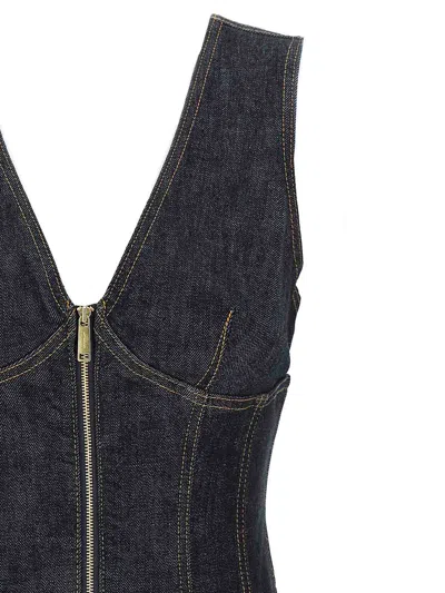 Self-portrait Self Portrait Women Indigo Denim Mini Dress In Black