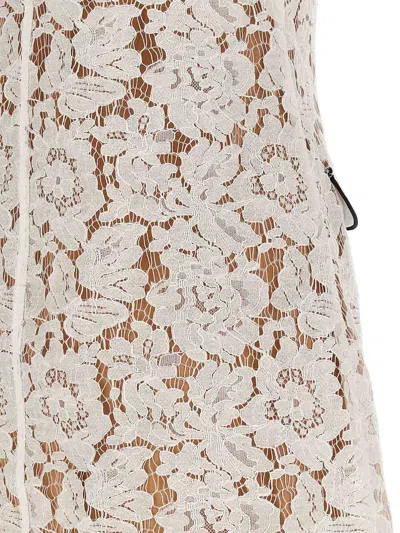 Self-portrait Short Dress With Floral Lace Embroidery Self Portrait In White