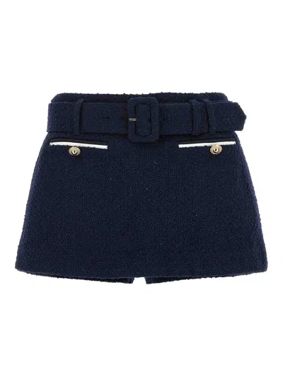 Self-portrait Bouclé Wool Blend Skort