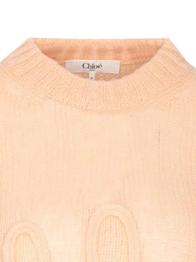 Chloé Logo Embroidery Sweater Sweaters And Cardigans Pink