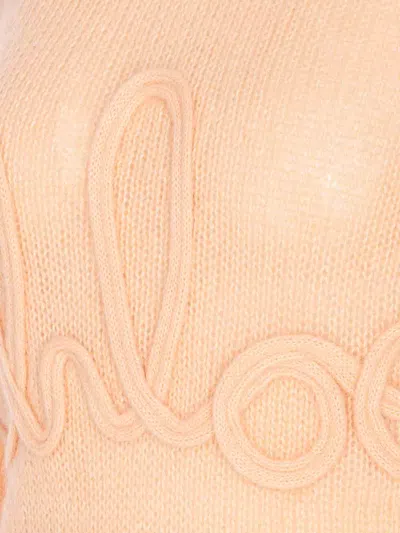 Chloé Logo Embroidery Sweater Sweaters And Cardigans Pink
