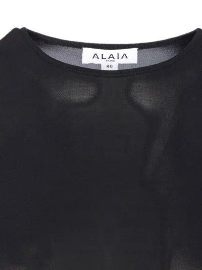 Alaïa Alaia Viscose Elastane Pleats T-shirt