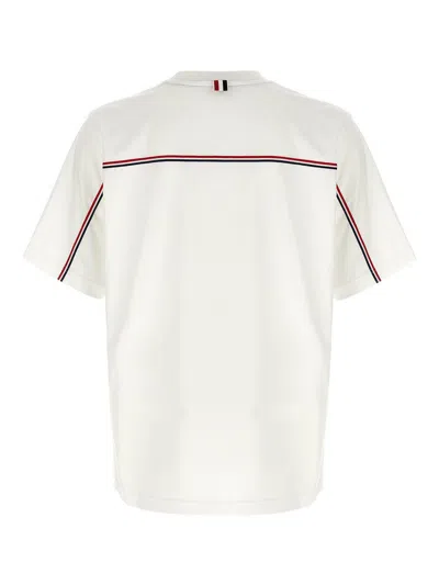Thom Browne 'rwb Knit Trim' T-shirt In White
