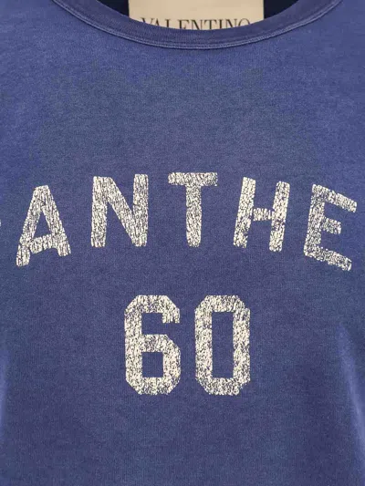 Valentino Panther Graphic Print Crew Neck T-shirt In Blue