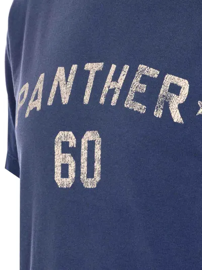 Valentino Panther Graphic Print Crew Neck T-shirt In Blue