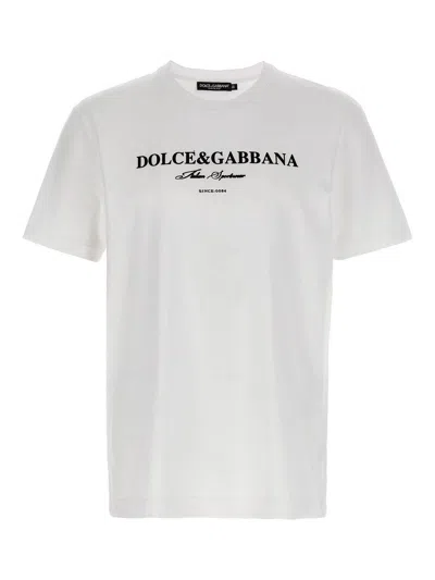Dolce & Gabbana Cotton T-shirt With Print In Gray