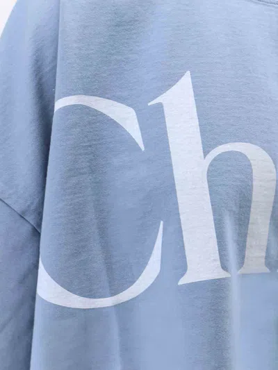 Chloé Cotton Jersey Logo Crop T-shirt In Blue