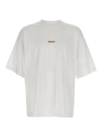 Marni Mini Logo T-shirt In White