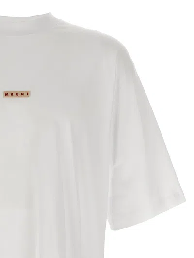 Marni Mini Logo T-shirt In White