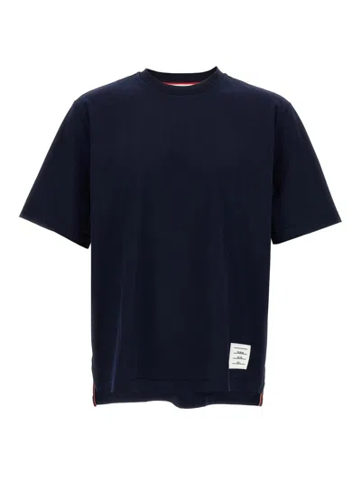 Thom Browne Oversized Cotton T-shirt In Blue