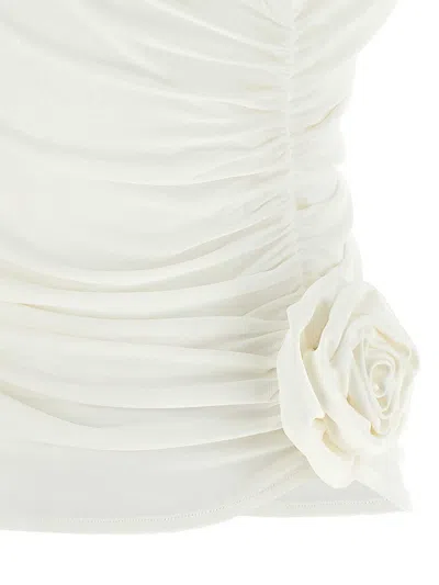 Magda Butrym One-shoulder Top With 3d Floral Applications In Neutral