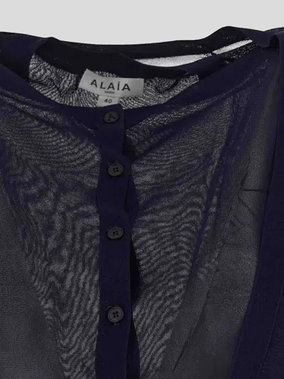 Alaïa Alaia Folded Cardigan In Blue