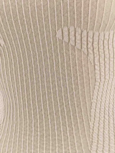 Roa Top Wavy In Misto Cotone Stretch In Neutral