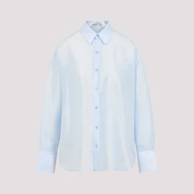 Carven Logo Embroidered Buttoned Shirt In Blue