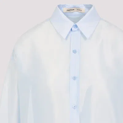 Carven Logo Embroidered Buttoned Shirt In Blue