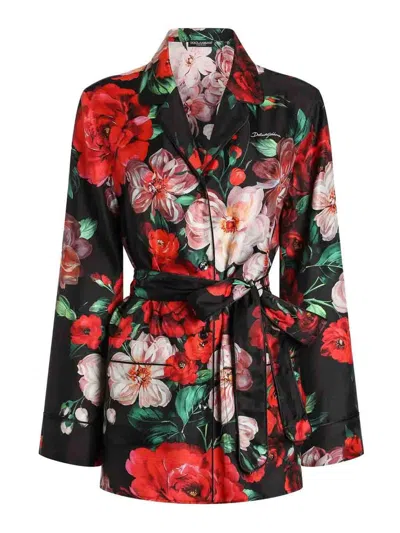 Dolce & Gabbana Printed Floral Twill Shirt In Multi