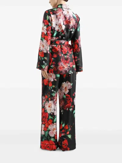 Dolce & Gabbana Printed Floral Twill Shirt In Multi
