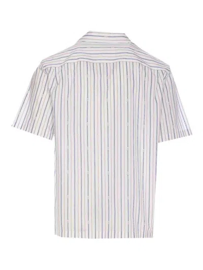 Alexander Mcqueen Short-sleeve Striped Shirt With Camp Collar