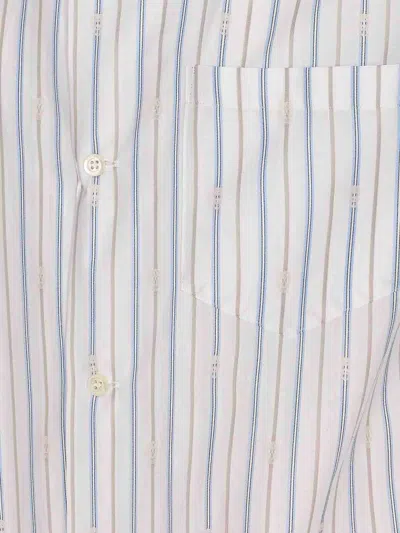 Alexander Mcqueen Short-sleeve Striped Shirt With Camp Collar