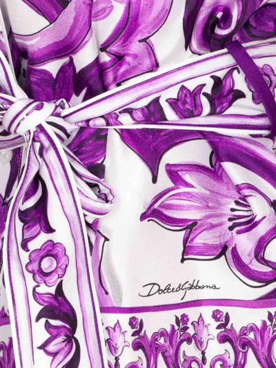 Dolce & Gabbana Maiolica Print Shirt With Belt