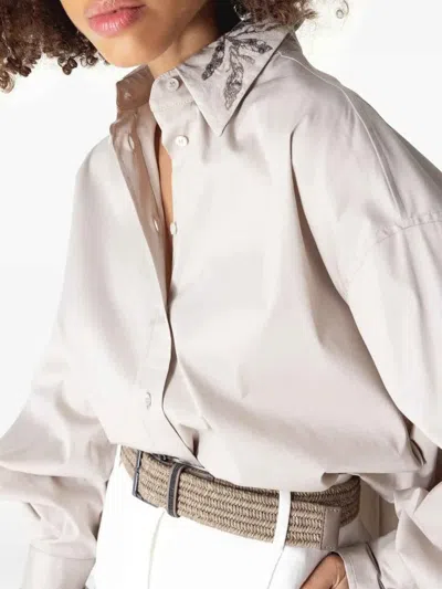 Brunello Cucinelli Embroidered Collar Shirt