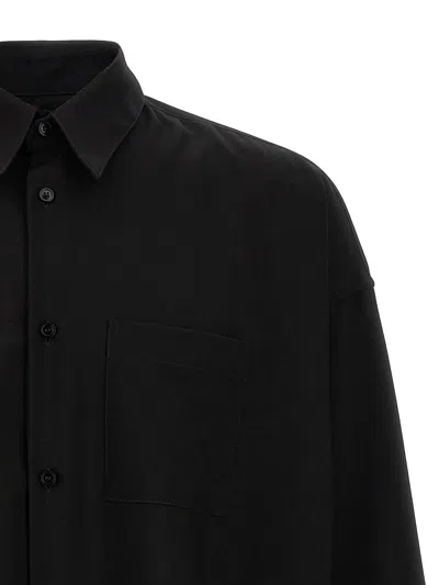 Marni Cool Wool Shirt With Contrast Stitching Shirt And Blouse Black In Black