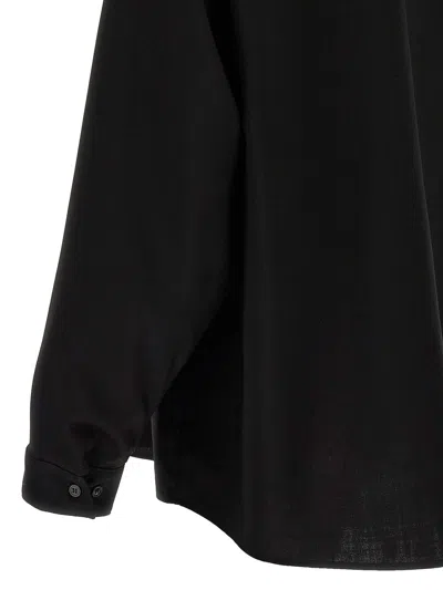 Marni Cool Wool Shirt With Contrast Stitching Shirt And Blouse Black In Black