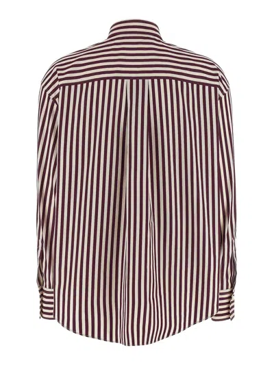 Brunello Cucinelli Bead-embellished Striped Cotton-sateen Shirt In Multi