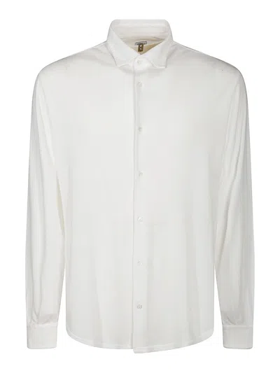 Fedeli Lightweight Cotton Button-up Shirt In Neutral