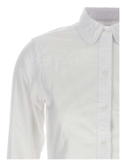 Thom Browne Oxford Cotton Shirt With Curved Hem In White