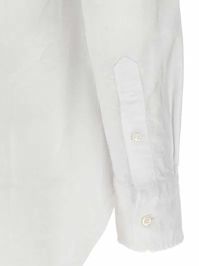 Thom Browne Oxford Cotton Shirt With Curved Hem In White