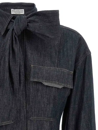 Brunello Cucinelli Bow Pocket Long Sleeve Shirt