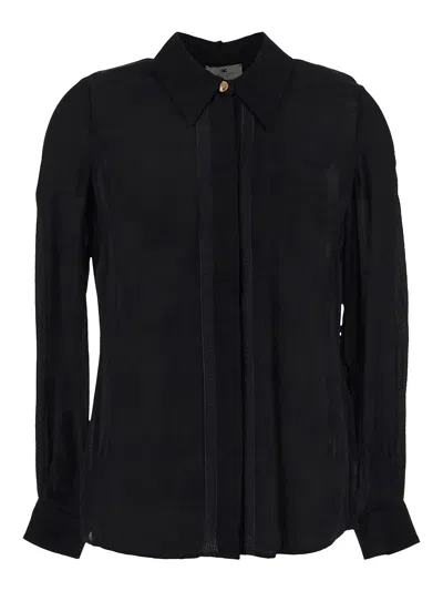 Elisabetta Franchi Shirt With Logo Detail In Black
