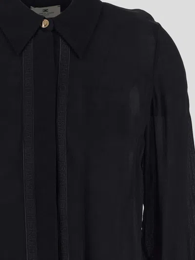Elisabetta Franchi Shirt With Logo Detail In Black