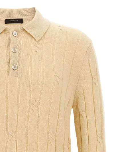 Zanone Wool Braided Pattern Polo Shirt
