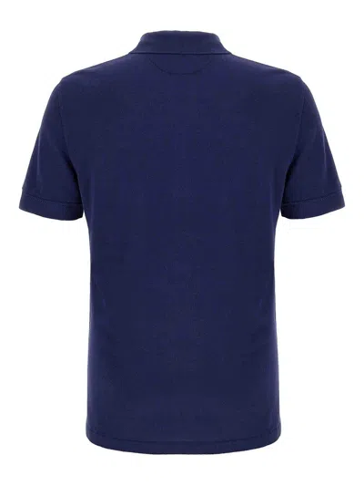 Tom Ford Blue Polo T-shirt With Embroidered Tone On Tone Logo In Cotton Man