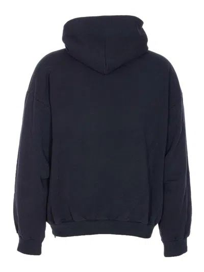 Balenciaga Black Hoodie With Fixed Hood And Logo Lettering On The Front In Cotton Man In Black