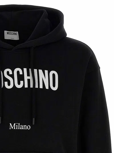 Moschino Cotton Hoodie With Drawstrings And Kangaroo Pocket