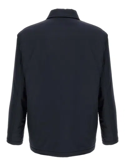 Kiton Overshirt Padded Long Sleeves In Blue