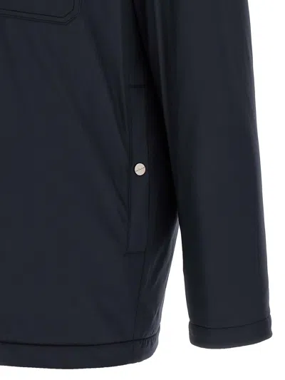 Kiton Overshirt Padded Long Sleeves In Blue