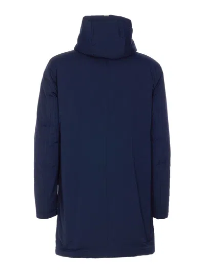 Herno Hooded Long Length Padded Coat With Button Pockets